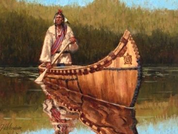 NATIVE-BIRCH BARK CANOE