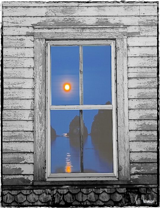 ART-MOON OVER WATER IN WINDOW