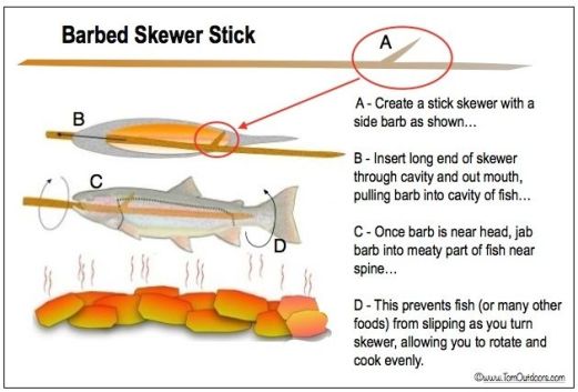 ILLUST-BARBED FISH SKEWER
