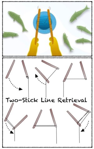 ILLUST-FISH-NATIVE-TWO STICK METHOD